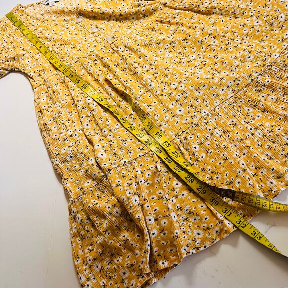 Davi & Dani Floral Print Short Sleeve Flare Dress Size S Small Yellow Multi - Picture 5 of 7